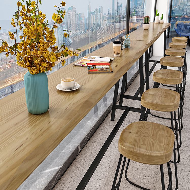 Solid Wood Rectangular Table, Modern Style Home Milk Tea Shop Bar Table