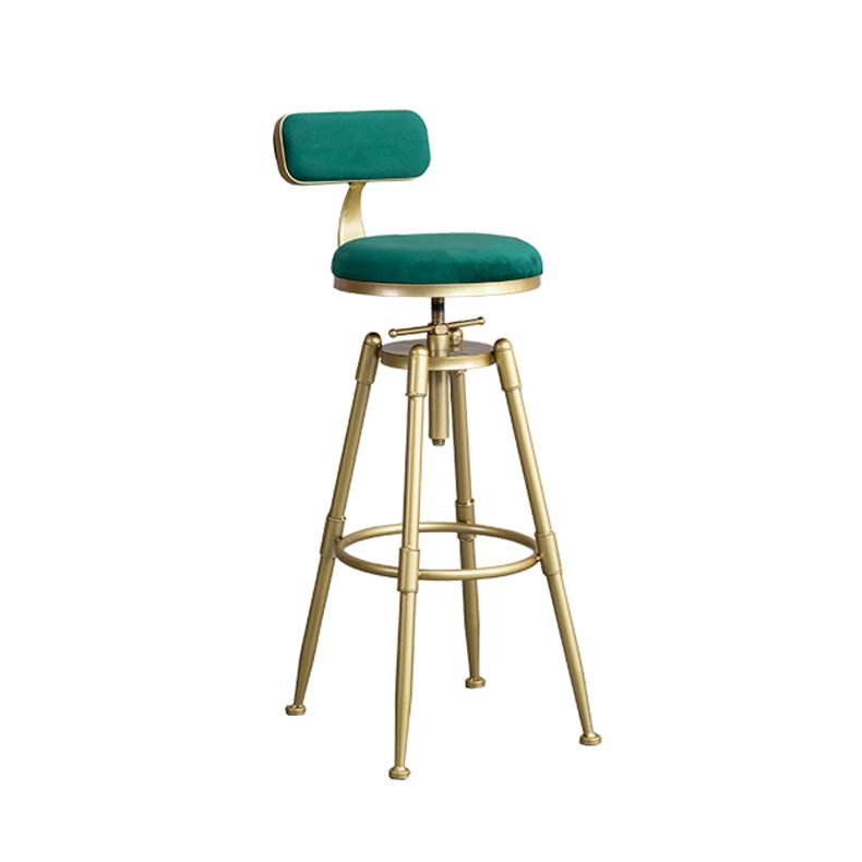 Glam Style Upholstered Bar Stools for Home Armless Stools with Metal Base