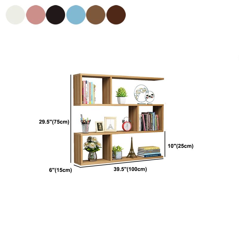 Modern Wood Floating Bookcase Closed Back Shelf Bookcase for Home