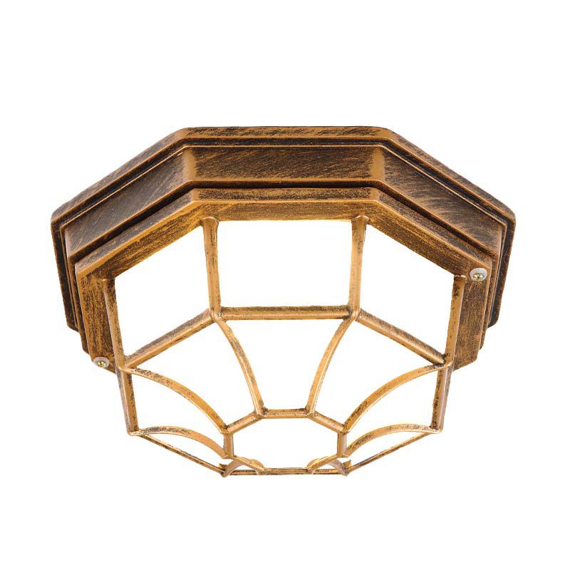 Octagonal Flush Mount Light Traditional Waterproof Ceiling Light with Glass Shade