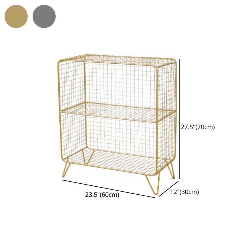 Modern Style Bookcase Vertical Metal Closed Back Bookshelf for Home