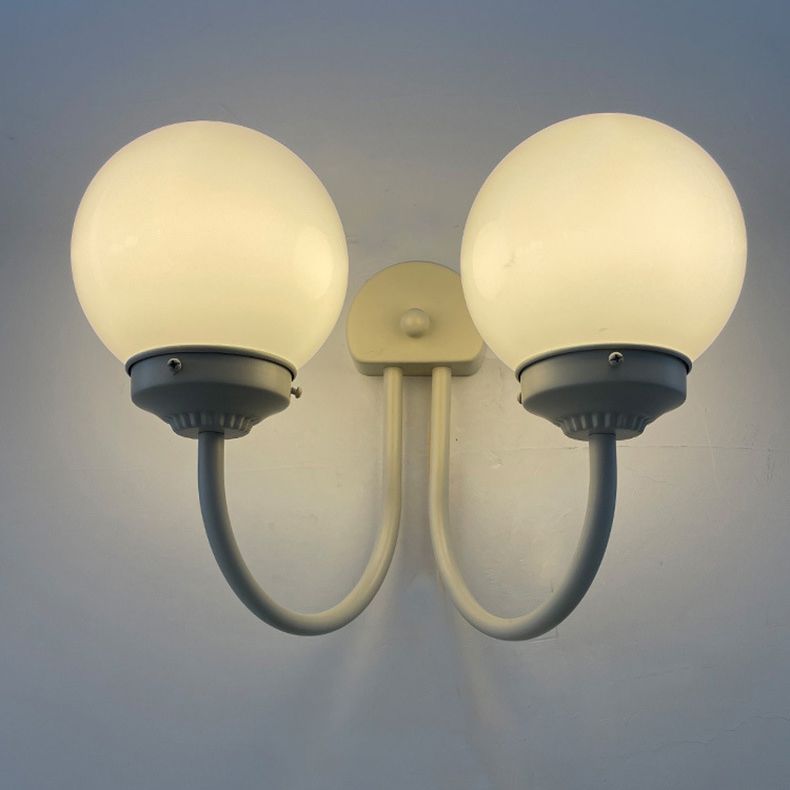 Global Sconce Light Fixture Contemporary Style Glass White Wall Mount Light Fixture