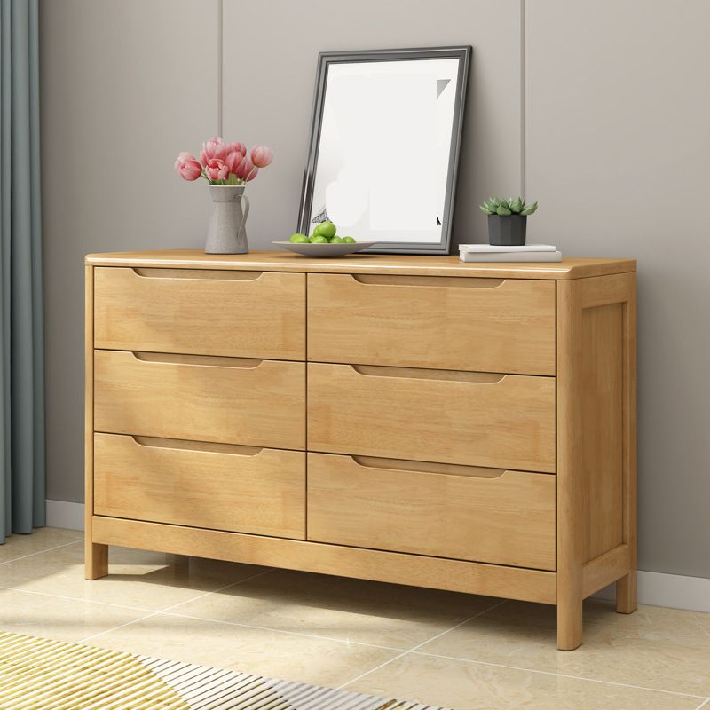 Mid-Century Modern Rectangle Chest with Drawers and Legs in Solid Wood