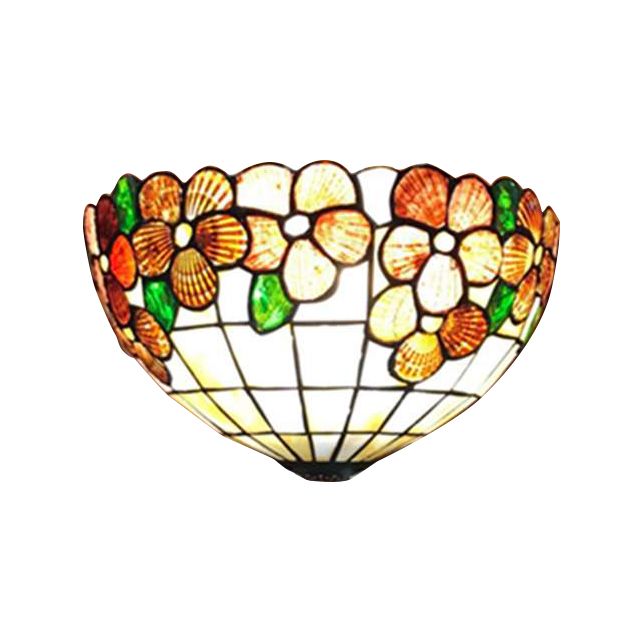 Shell Flower Wall Sconce Light with Bowl Shade Lodge Style Wall Lighting for Living Room