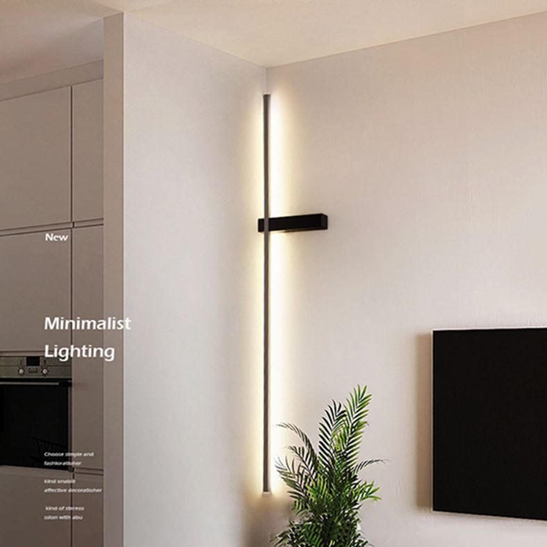 Iluminación de pared lineal moderna 1 luz de pared de luz con sombra acrílica