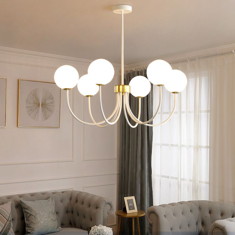 Luci a sospensione sospesa in ferro bianco Lampade sospese moderne per sala da pranzo