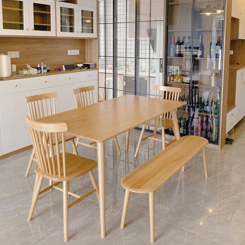 Mobili in legno massiccio di 4 piedi tavolo da pranzo rettangolo moderno per casa