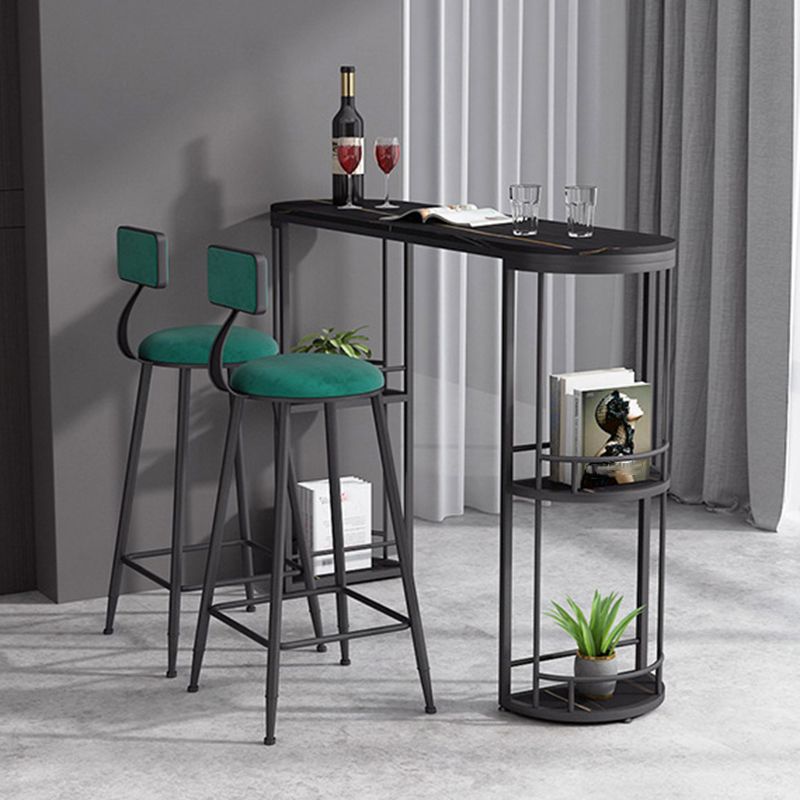 Traditional Luxury Stone Bar Dining Table Oval Bar Table with Double Pedestal