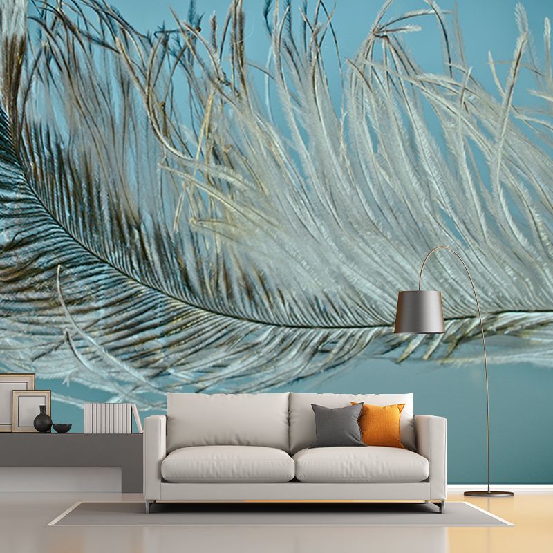 Feather Mildew Resistant Wallpaper Environmental Sleeping Room Wall Mural