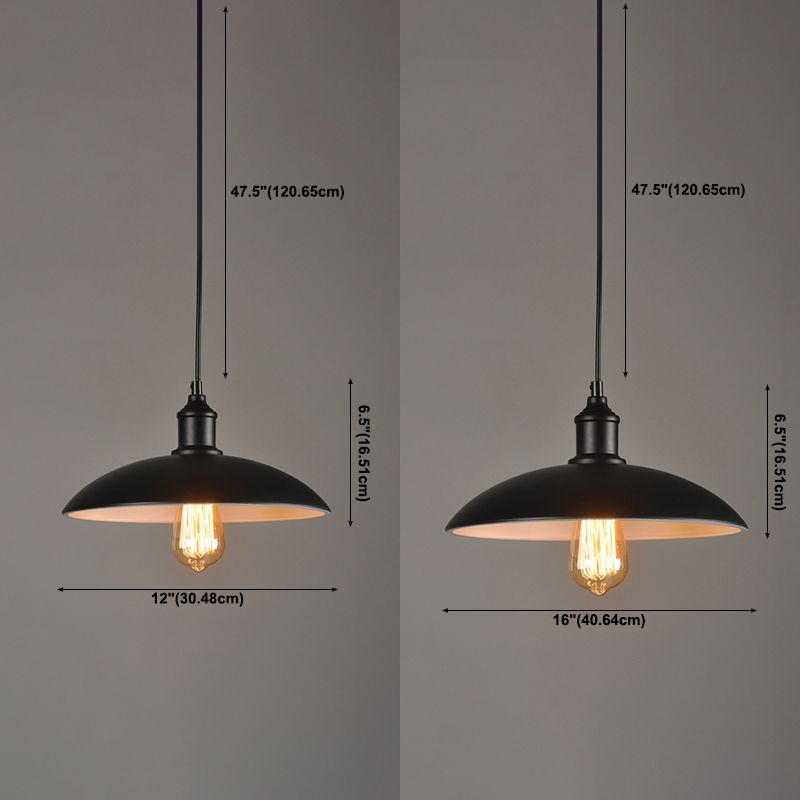 1 Copertura in pentola leggera a sospensione in stile industriale Metal Appeding Illuminazione per soggiorno