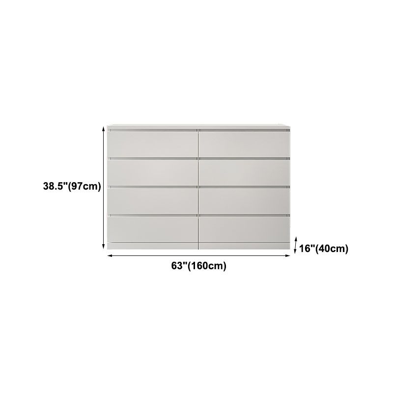 Modern Wood Storage Chest Dresser Horizontal White Dresser for Bedroom