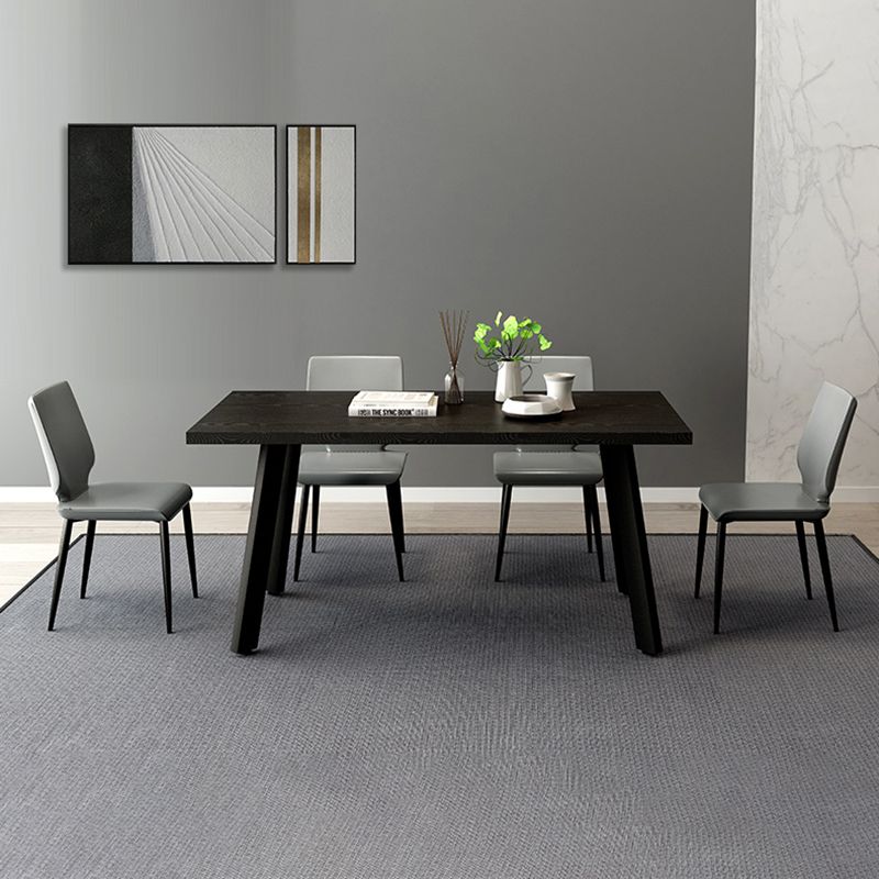 Sillas de comedor de cuero de estilo contemporáneo, silla con respaldo sólido sin brazos para cocina