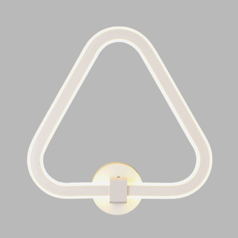 White Triangle Frame Wall Mount Light Modernism LED Acrylic Wall Lamp Sconce for Balcony