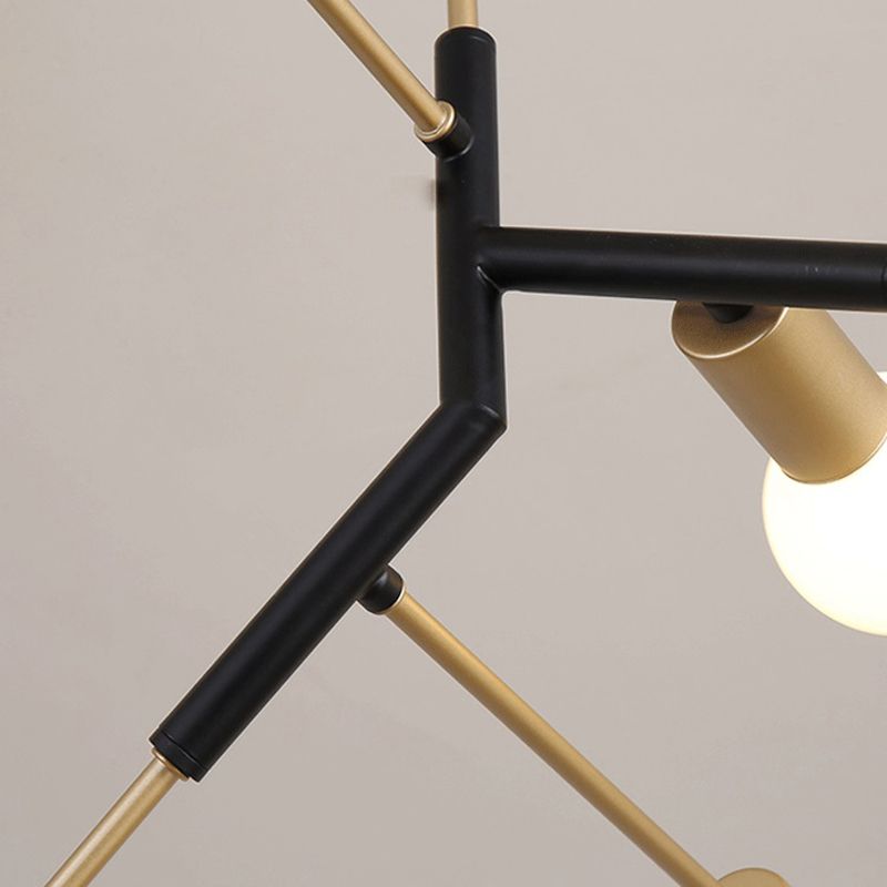 Modern gestapelde hangende hanglamp metaal en glas 5 lichten gouden kroonluchter voor slaapkamer