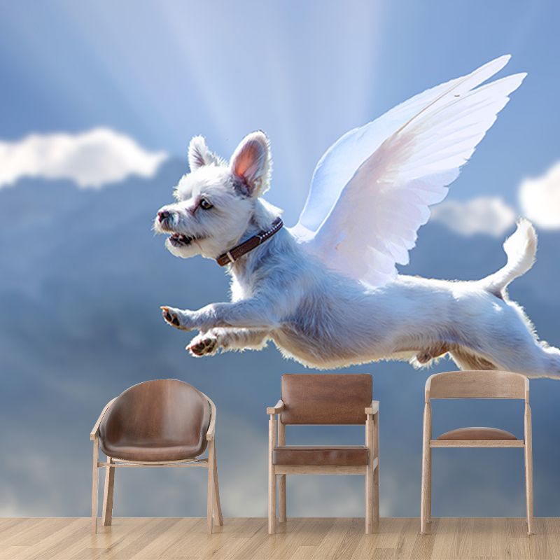 Decorative Photography Mural Wallpaper Cute Dogs Indoor Wall Mural