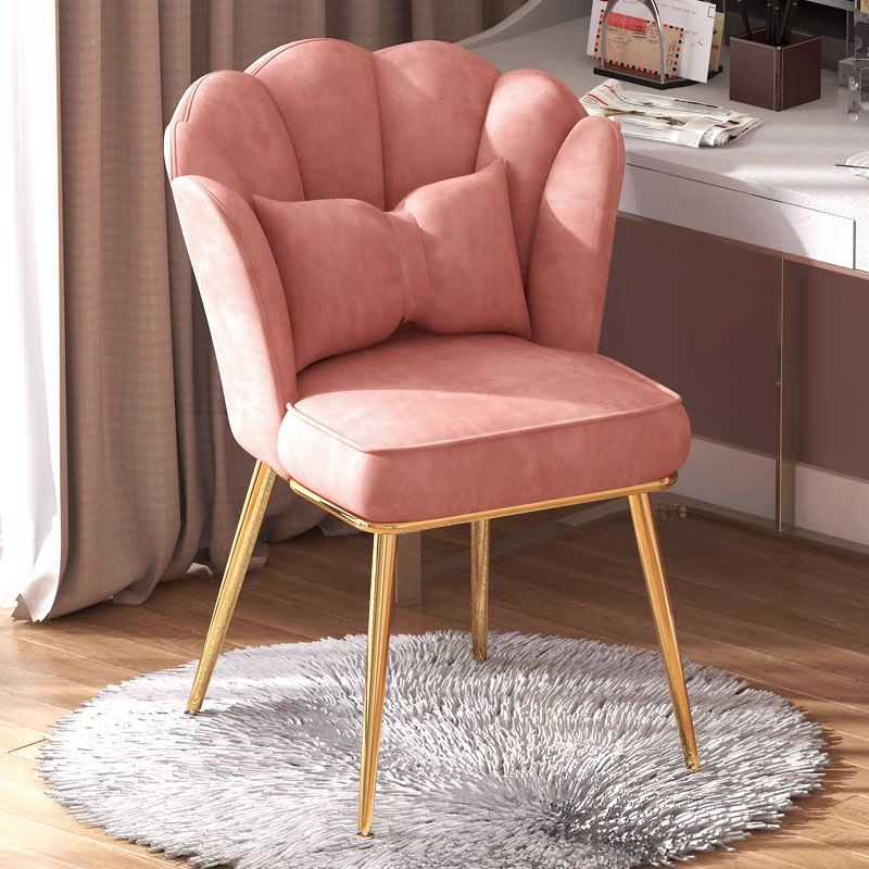 Nordic Style Metal Dining Room Chair Velvet Armless Dining Chairs for Home Use