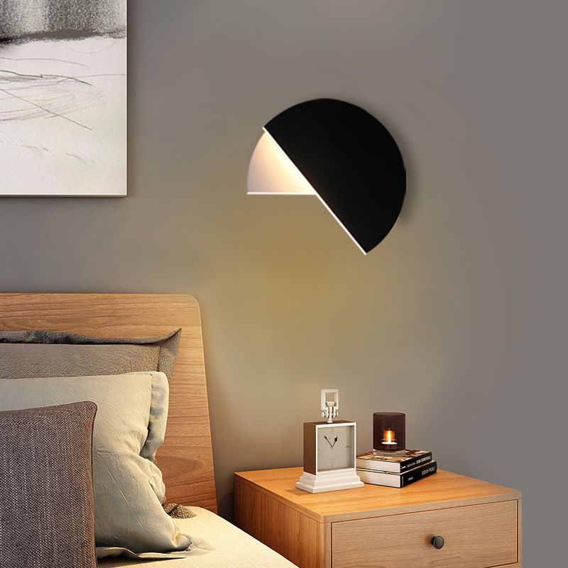 Iluminación de pared de sombra redonda de metal lámpara de pared de luz simple moderna