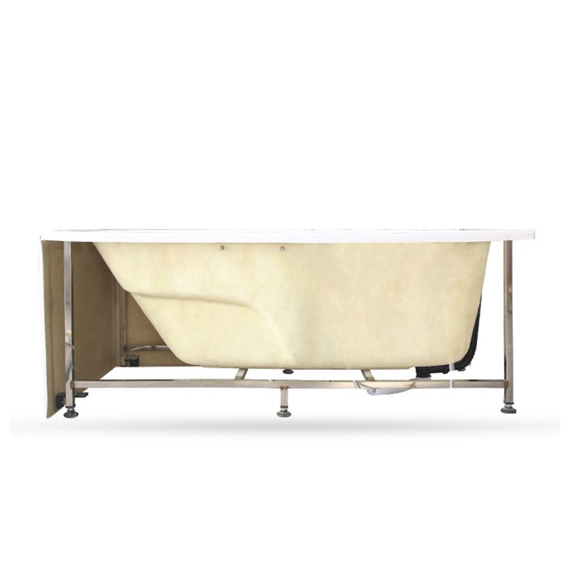 Modern Rectangular Bath Tub White Acrylic Tub with Internal Drain