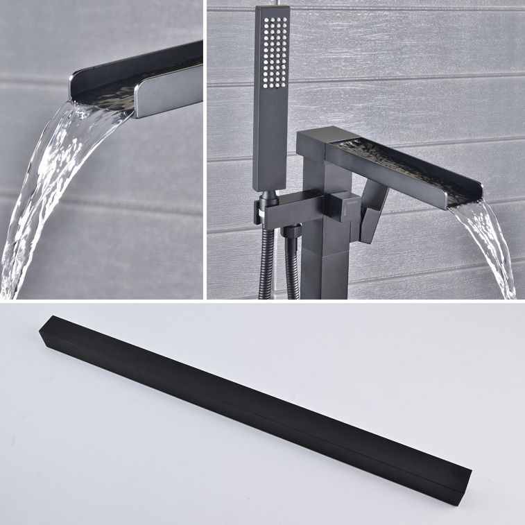 Modern Freestanding Tub Filler Trim Copper Floor Mounted Freestanding Bathtub Faucet