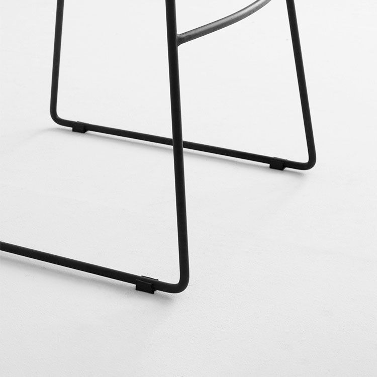 Industrial PU Leather Bar Stool Low Back Stool with Metal Base