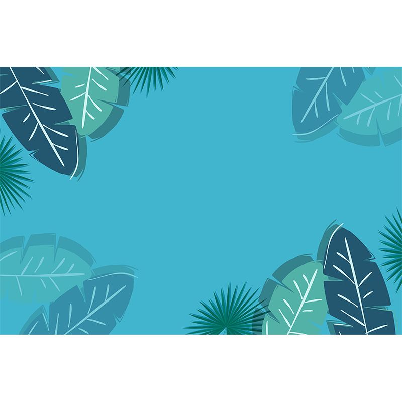 Tropical Leaves Plants Mural Modern Stain Resistant Wall Art for Living Room