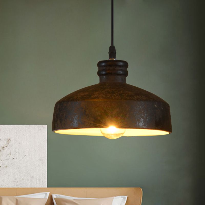 Lampada a sospensione cilindri/cupola in fabbrica Kit di luce sospesa in ceramica in nero per sala da pranzo