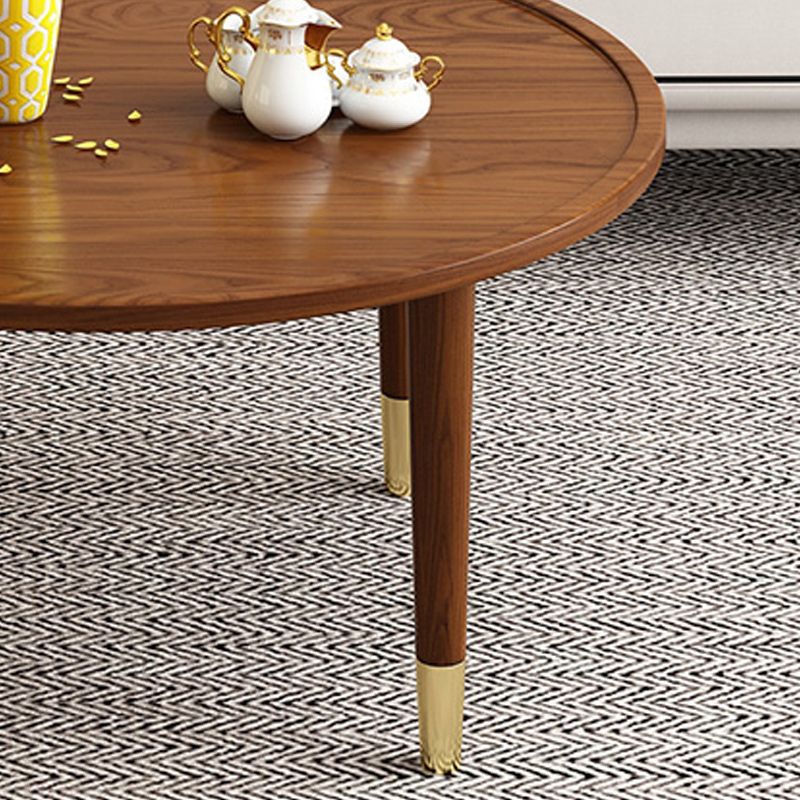Modern Round Wooden Tray Top Coffee Table 4 Legs Cocktail Table