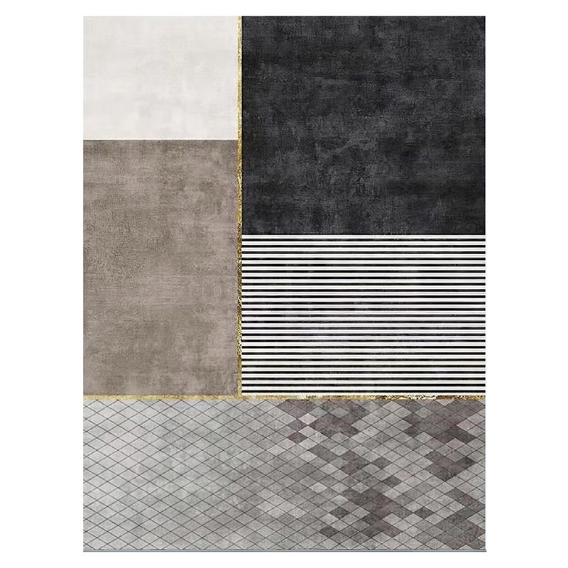 Light Brown Graphic Rug Polyester Modern Rug Washable Rug for Drawing Room