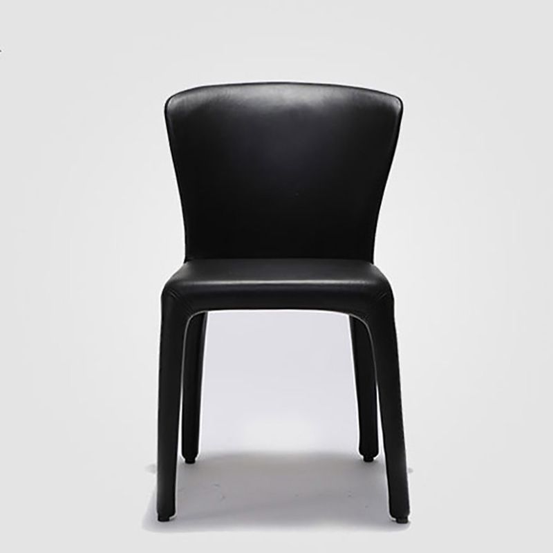 Silla de comedor de metal de estilo contemporáneo, silla individual lateral sin brazos para cocina