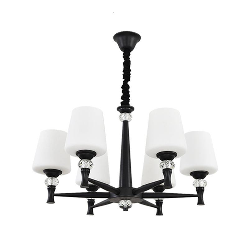 Glass Shade Metal Chandelier Light Fixtures American Style Multi-Head Bell Suspension Lamp