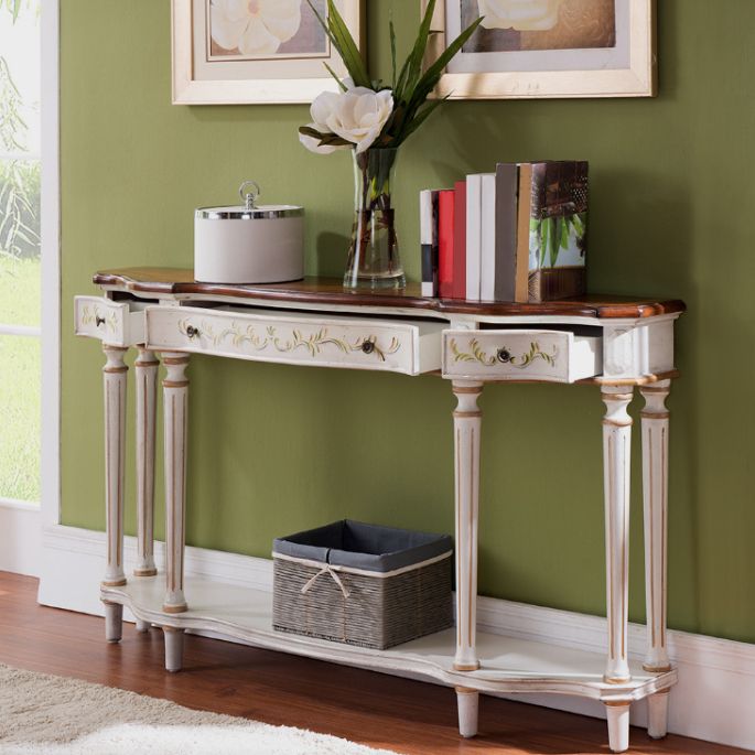 Victoria Wooden End Table Free Form Sofa Console Table for Hall