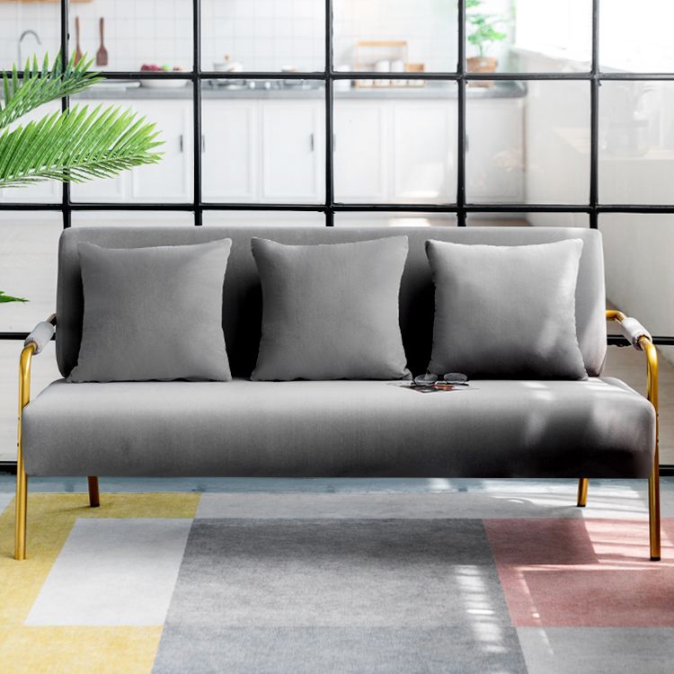 Velvet 3-seater Sofa with Pillow Top Arm for Apartment 28.35" High