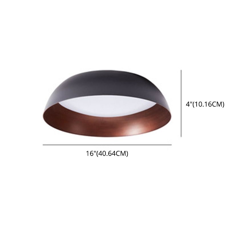 Nordic Style Bowl Shade Ceiling Lighting Metal Foyer LED Flush Light with Recessed Diffuser