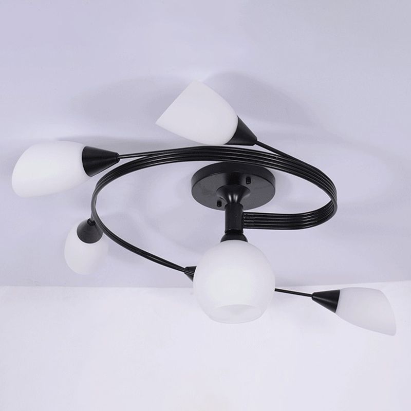 American Pastoral Style Semi Flush Mount Light Fixture Special Shape Ceiling Flush Mount for Living Room