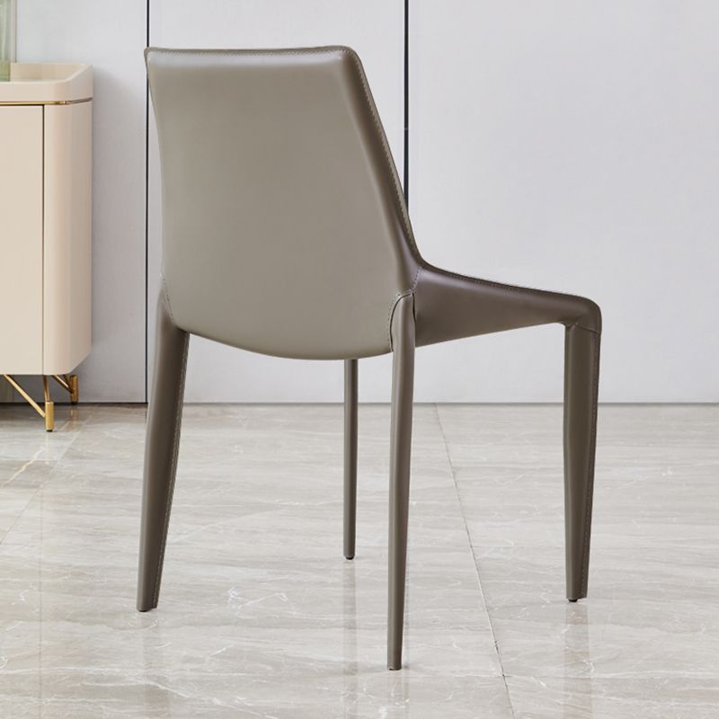 Modern Style Dining Chair Armless Dining Chairs with Metal Legs for Kitchen