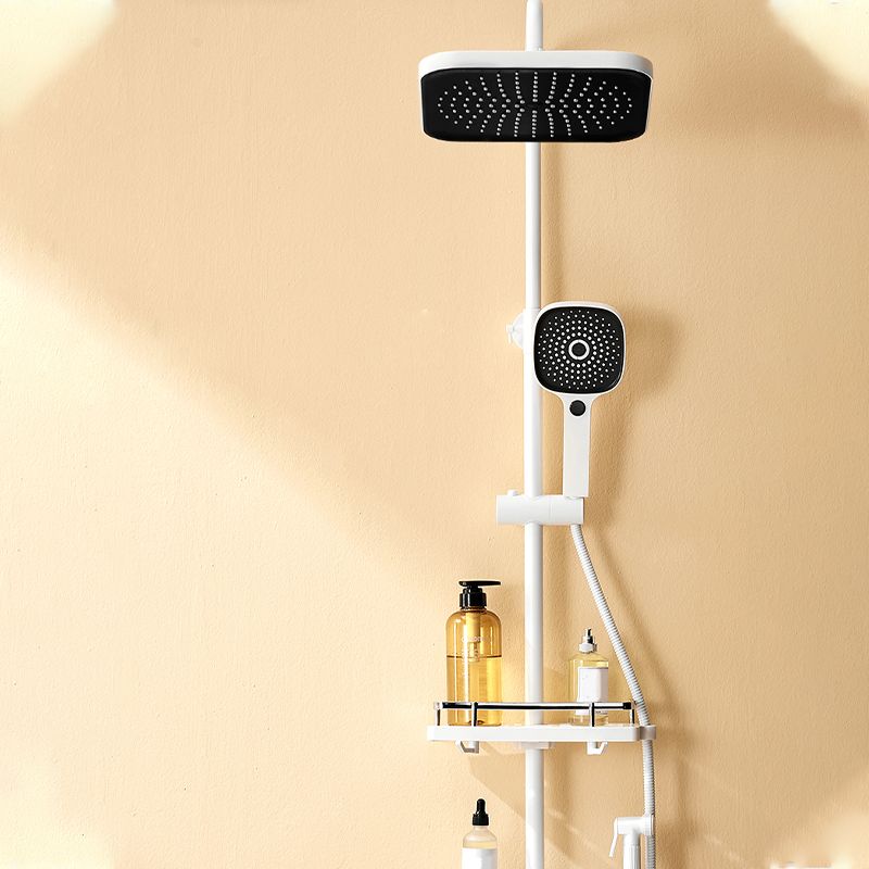 White Thermostatic Shower Set Bathroom Bath Nozzle Booster Shower Faucet