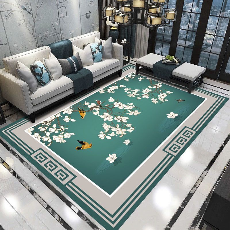 Tapis d'intérieur asiatique de couleur unie, en Polyester, imprimé Antique, avec envers antidérapant, pour la décoration de la maison