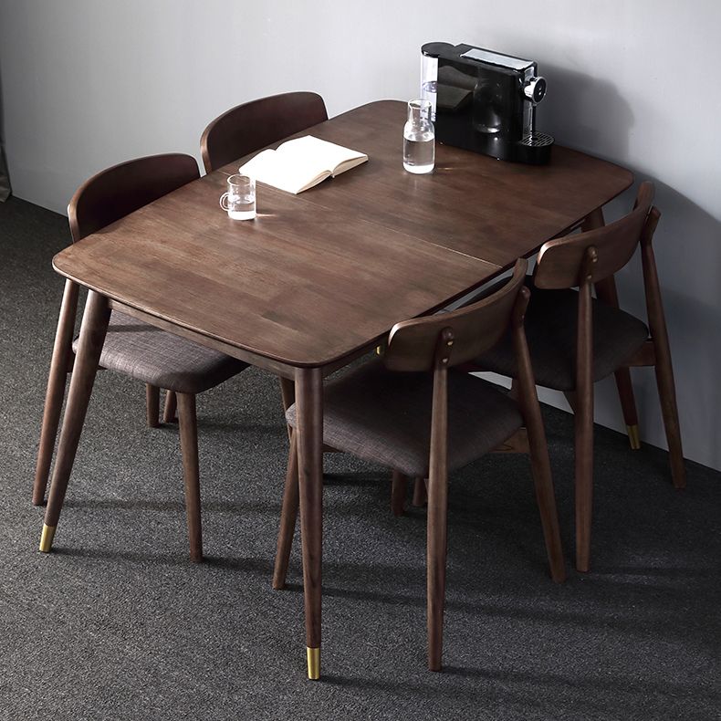 Table à manger rectangulaire extensible table de chêne réglable moderne avec 4 jambes