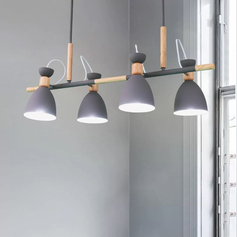 Modern Style Linear Shape Island Lights Metal 4 Lights Pendant Light for Living Room
