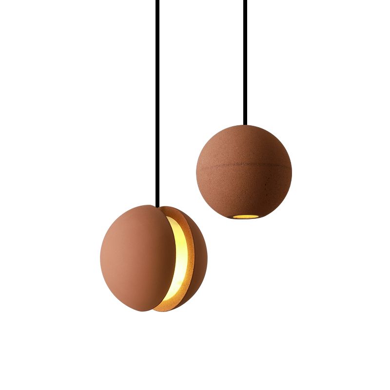 Lampe suspendue en forme de boule de ciment lampe suspendue rousset de style nordique pour chambre à coucher