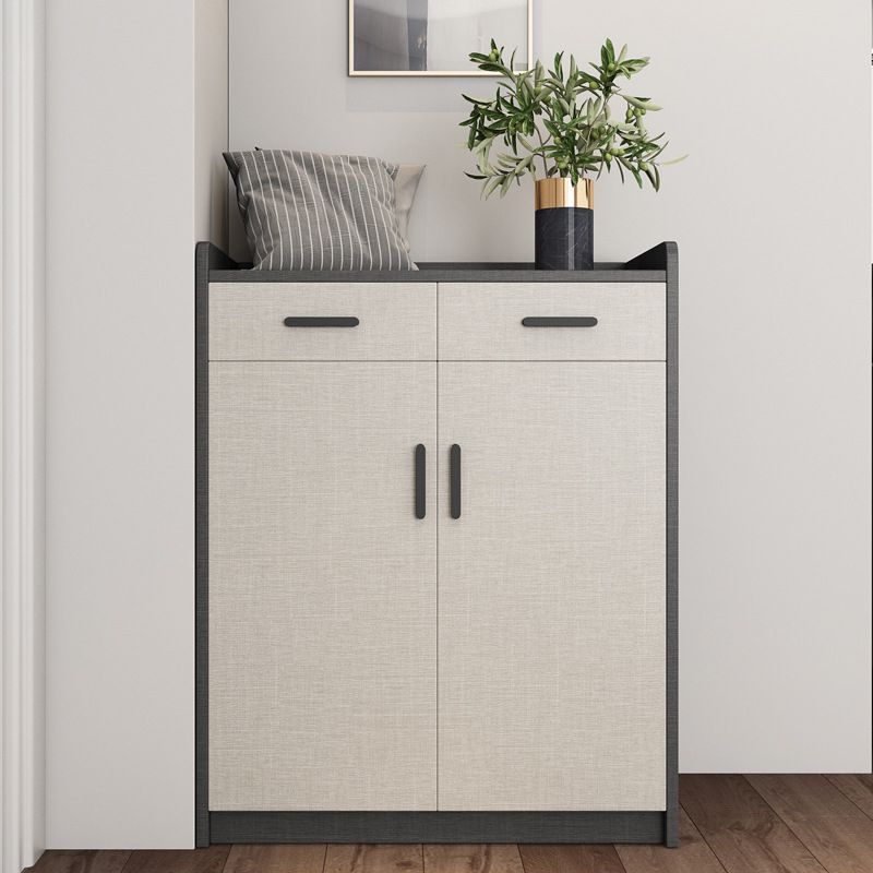 Modern Wood Cabinet Bar Pulls Rectangle Side Cabinet with Drawer