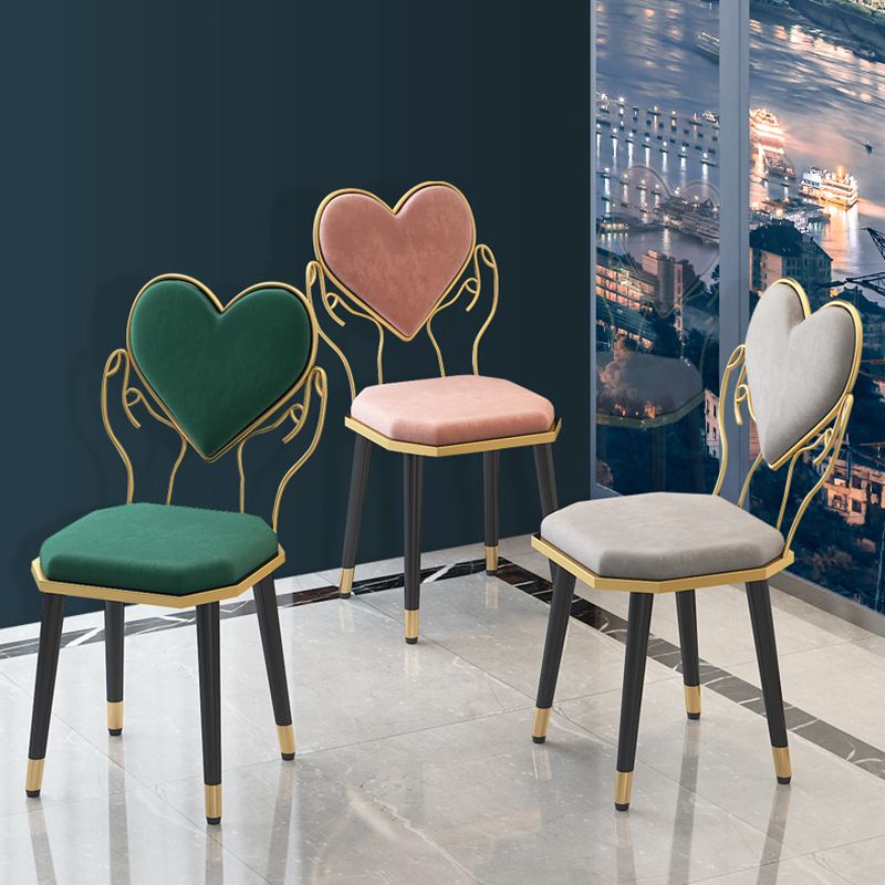 Nordic Style Velvet Dining Chair Metal Dining Chairs for Restaurant Use