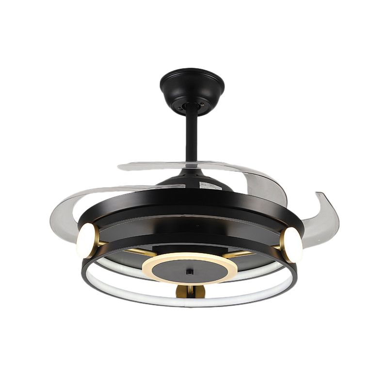 Macaron Circular 4 lame semifulò Light Acrilic Acrilic LED Assiciare lampada a ventola, largo 20 "