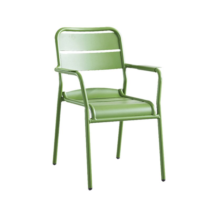 Metal Dining Side Chair Modern Patio Dining Armchair Set of 1/2/4/6/8