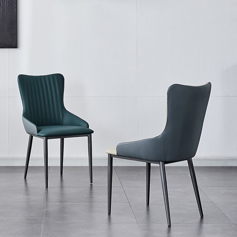 Industrial Arm Chair Solid Back Metal Dining Room Chair for Dining Room