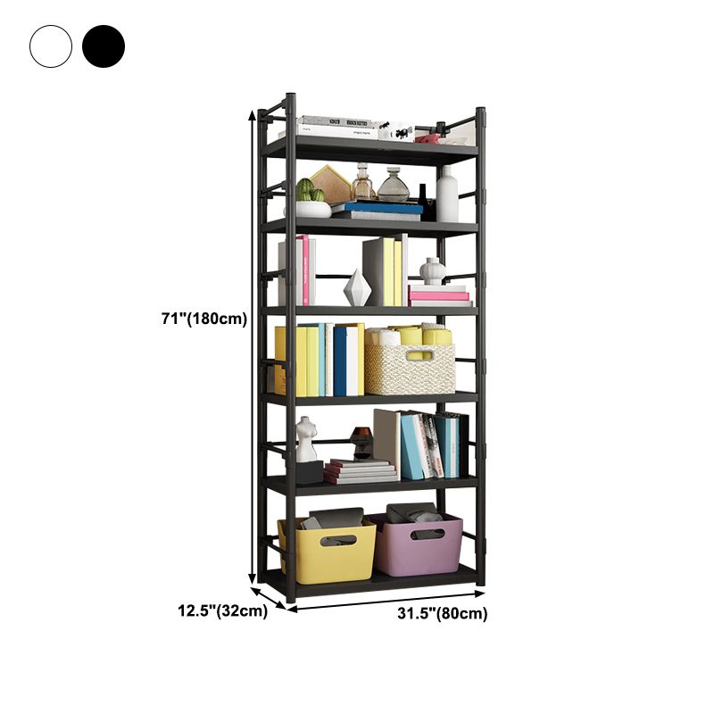 Steel Bookshelf, Multi Tiers Contemporary Bookcase for Home Office, 12.5"W.