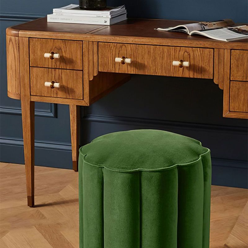 Solid Color Flannel Standard Stool Modern Style Simple Unique Shape Stool