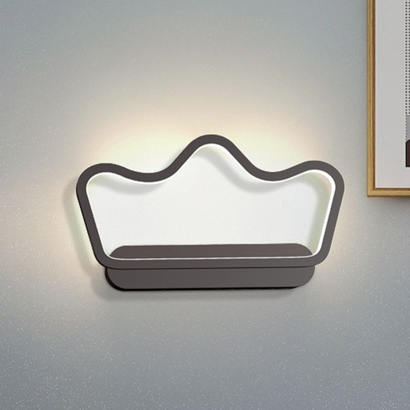 Orso di ferro/corona con telaio da parete Light Sconce Stile Nordico Lampada LED Apparecchiatura in nero/oro per bambini letto per bambini