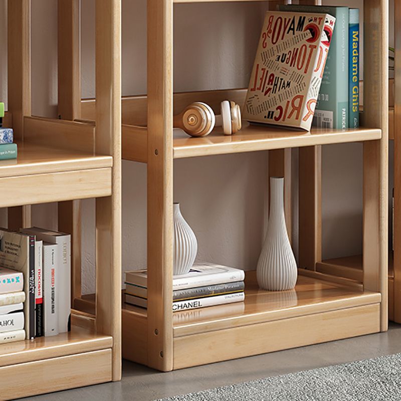 Modem Solid Wood Bookshelf Etagere Bookshelf 62.2" H X 11" W with Rectangular Shelves
