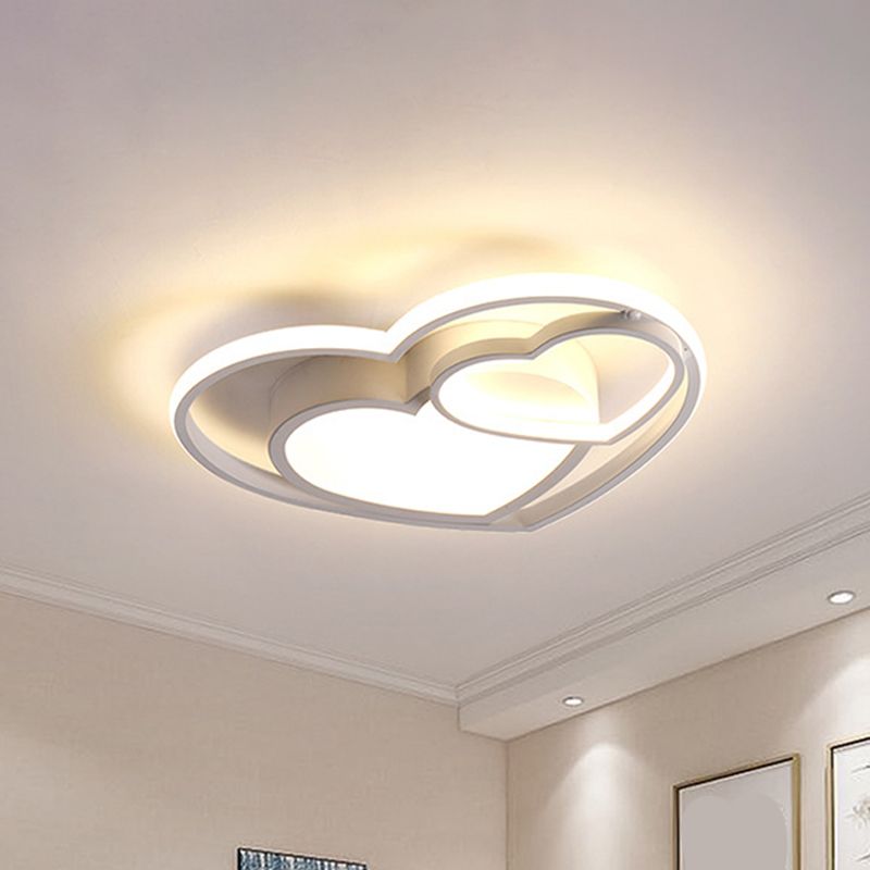 Lámpara empotrada de acrílico con corazón amoroso, LED nórdico blanco/rosa, cerca de la luz de techo para dormitorio